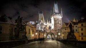 Прага, город, вечер