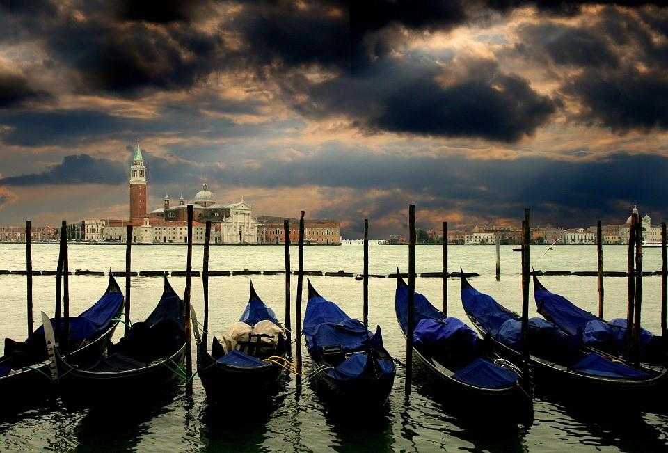венеция, гондолы, лодки